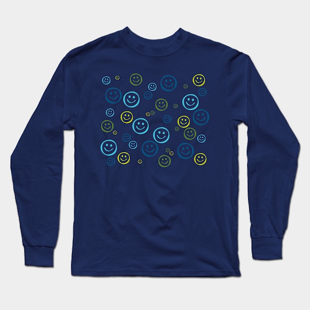 Smiley Faces Outlines Long Sleeve T-Shirt by amyvanmeter